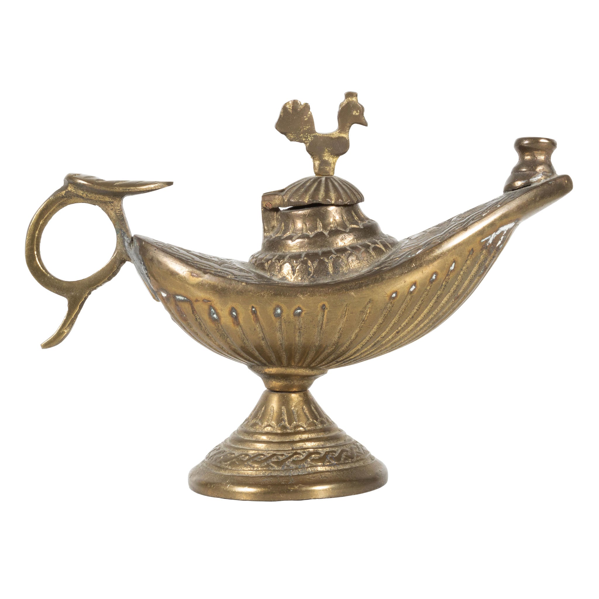 Vtg Brass Genie Lamp Small Brass Aladdin Style Lamp 70s Brass