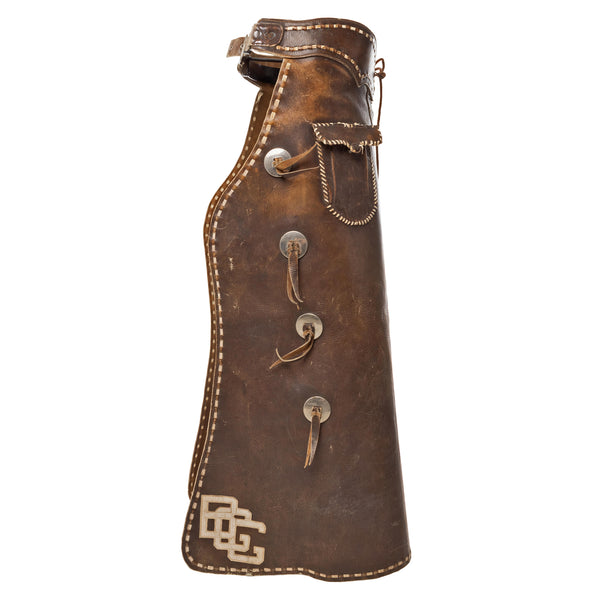 Brown Leather Chaps with Initials BGG