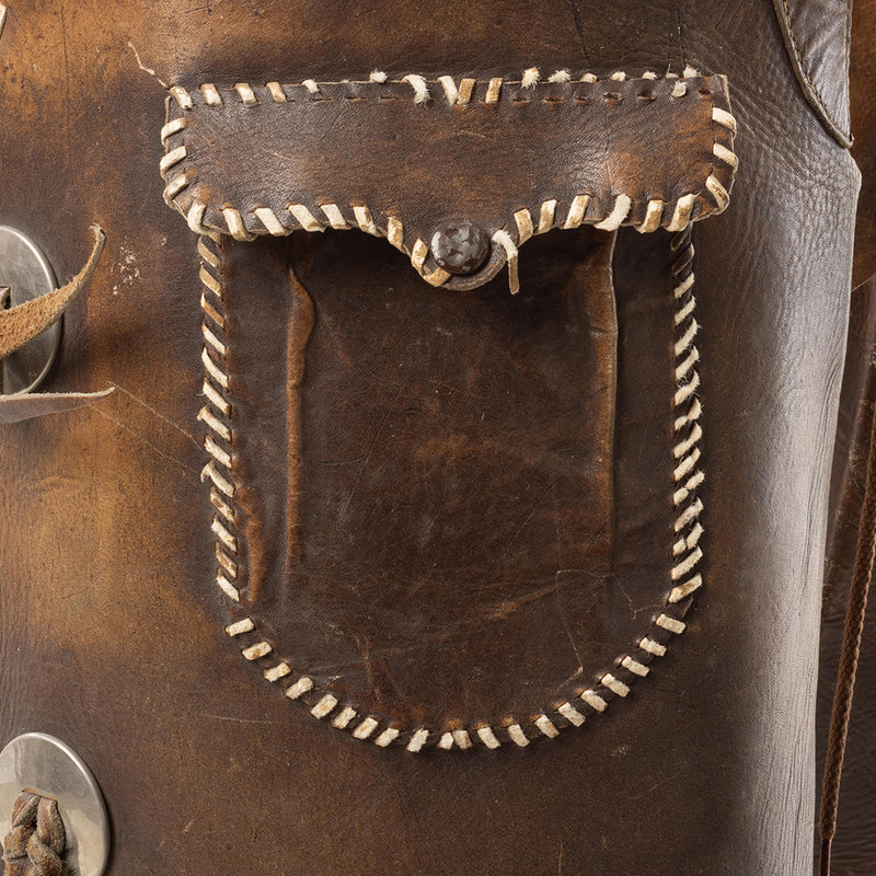 Brown Leather Chaps with Initials BGG