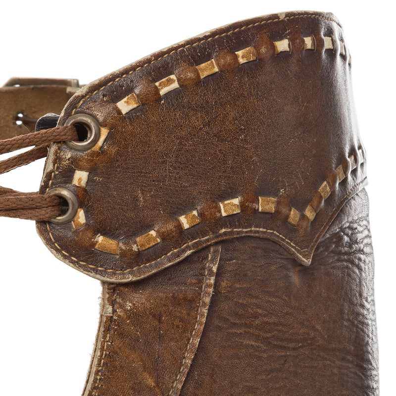 Brown Leather Chaps with Initials BGG