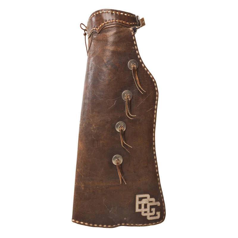 Brown Leather Chaps with Initials BGG