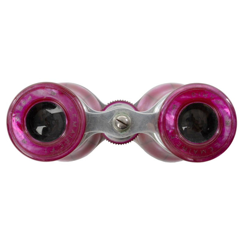 Pink Mother of Pearl Opera Glasses with Leather Case