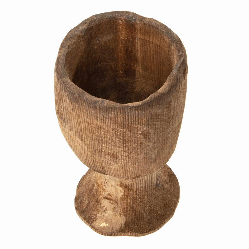 Short Primitive Hand Carved Wood Goblet