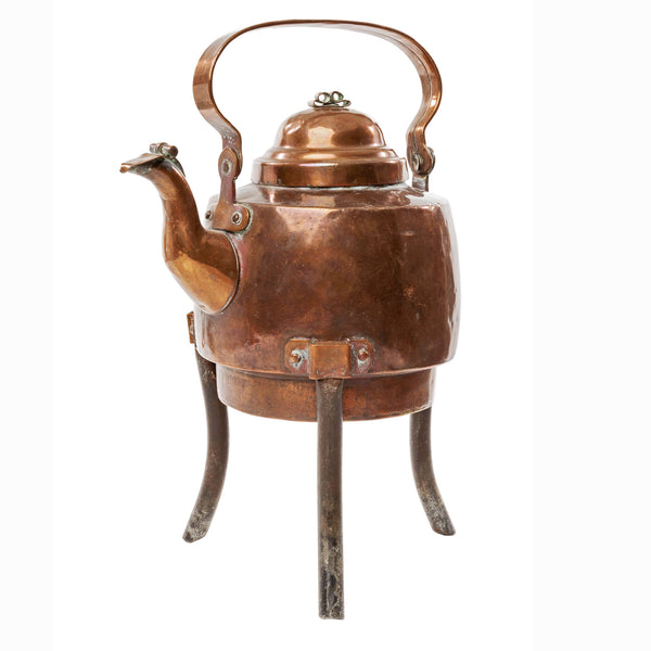 Unusual Copper Kettle with 3 Removable Tall Legs