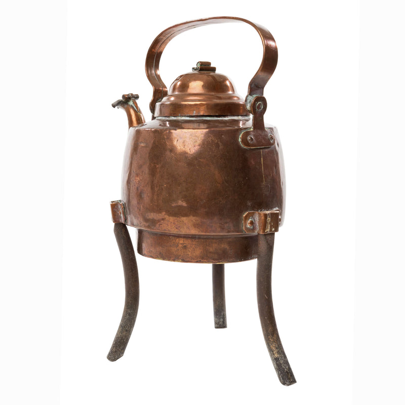 Unusual Copper Kettle with 3 Removable Tall Legs